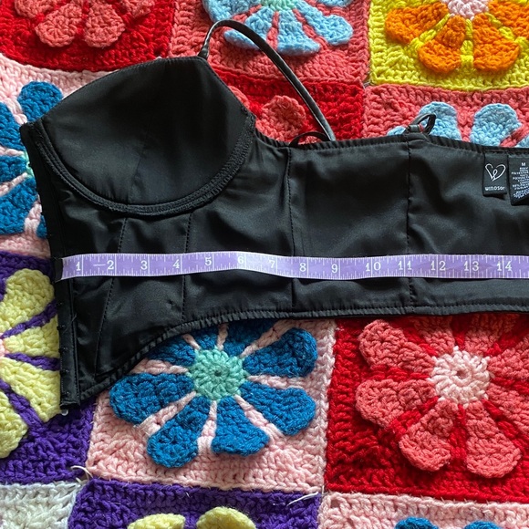 Windsor Black Faux Leather Crop Top - Picture 6 of 7